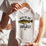 We Got On the Livewell Baby Bodysuit Cute Fishing Baby Outfit for Newborns & Infants Personalized Gift