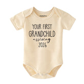 First Grandchild Baby Announcement Bodysuit Granparents reveal outfit