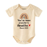 You've been promoted to abuelitos grandparents gender neutral baby clothes pregnancy announcement gift custom newborn bodysuit