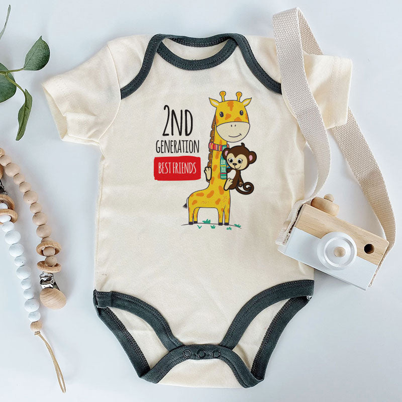 Second Generation Besties Custom Infant Short sleeve One Piece bodysuit vêtements pour bébé
