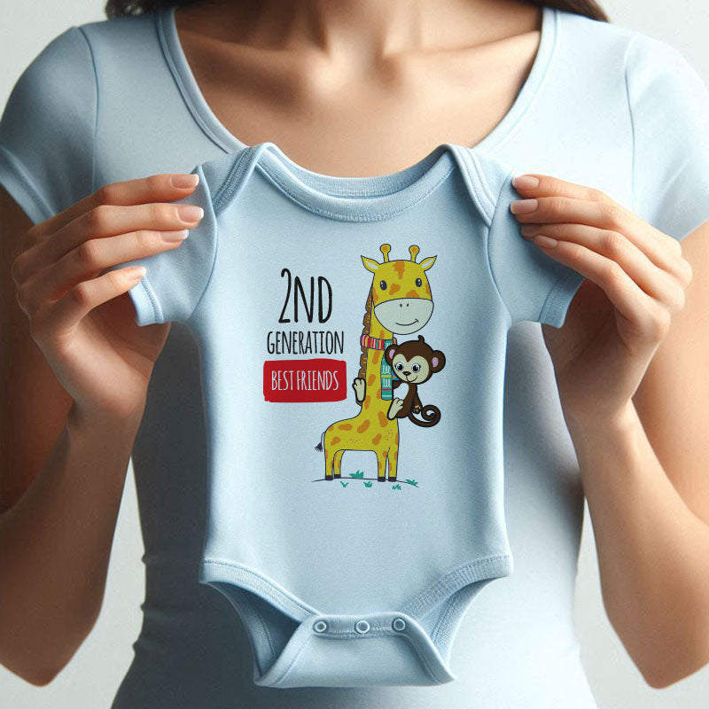 Second Generation Besties Custom Infant Short sleeve One Piece bodysuit vêtements pour bébé