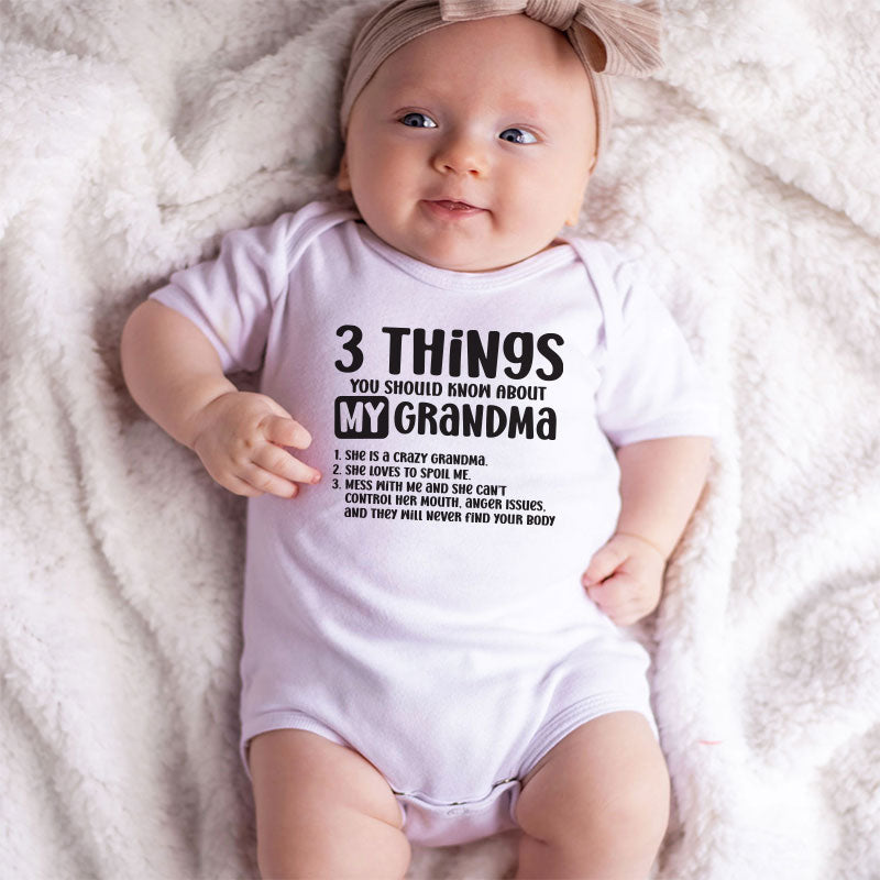 Funny Grandma Baby Bodysuit Grandparents gift surprise pregnancy announcement cute baby outfit