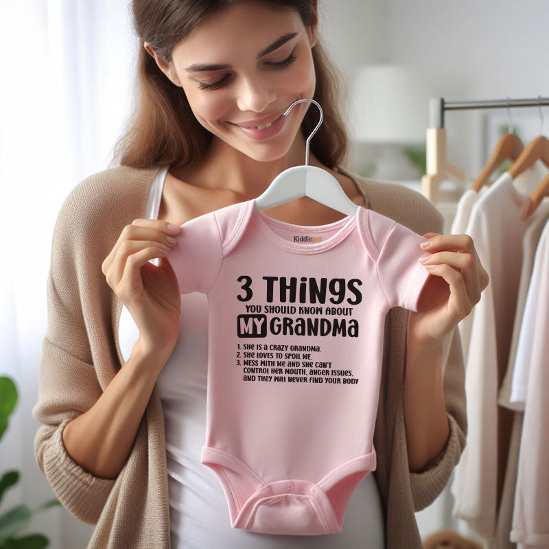 Funny Grandma Baby Bodysuit Grandparents gift surprise pregnancy announcement cute baby outfit