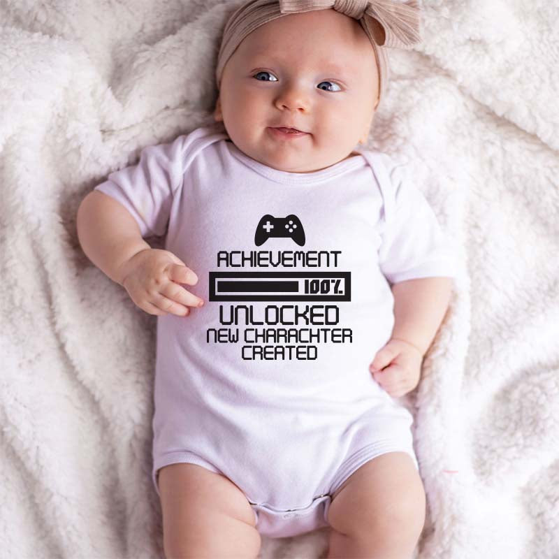 KiddiePro Gamer Baby Bodysuit Video Game Baby Romper Dad to be Gift Baby Boy Girl Clothes Unisex Clothing Custom Baby Shirt Newborn Outfit Pregnancy Announcement Baby Shower Gift