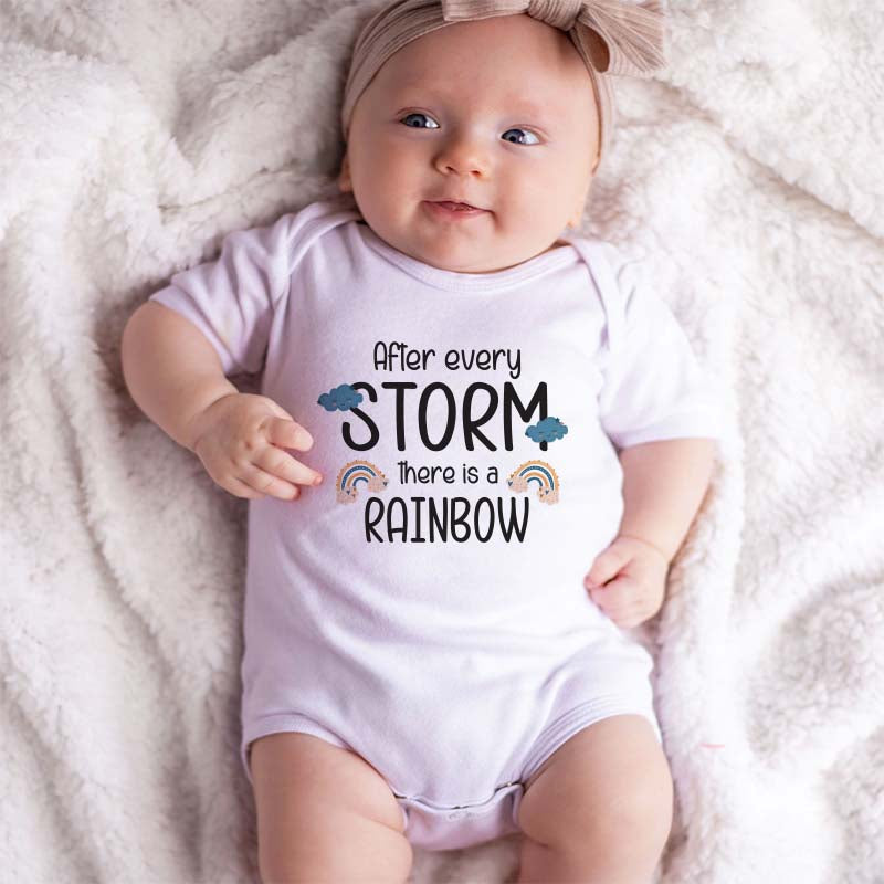 KiddiePro Rainbow Baby Bodysuit Miracle IVF Baby Romper Preemie Baby Shirt Premature Baby Clothing Unisex Baby Clothes Custom Infant Shirt Personalized Baby Romper