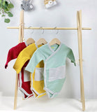 Baby Kimono Wrap Tops 3‑Pack (Mustard, Maroon, Sage) | 3/4 Sleeve Soft Cotton Essentials