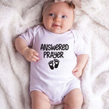 KiddiePro Answered Prayer Baby Bodysuit In Vitro IVF Miracle Newborn Unisex Baby Clothing Custom Baby Boy Girl Sleepers Pregnancy Announcement