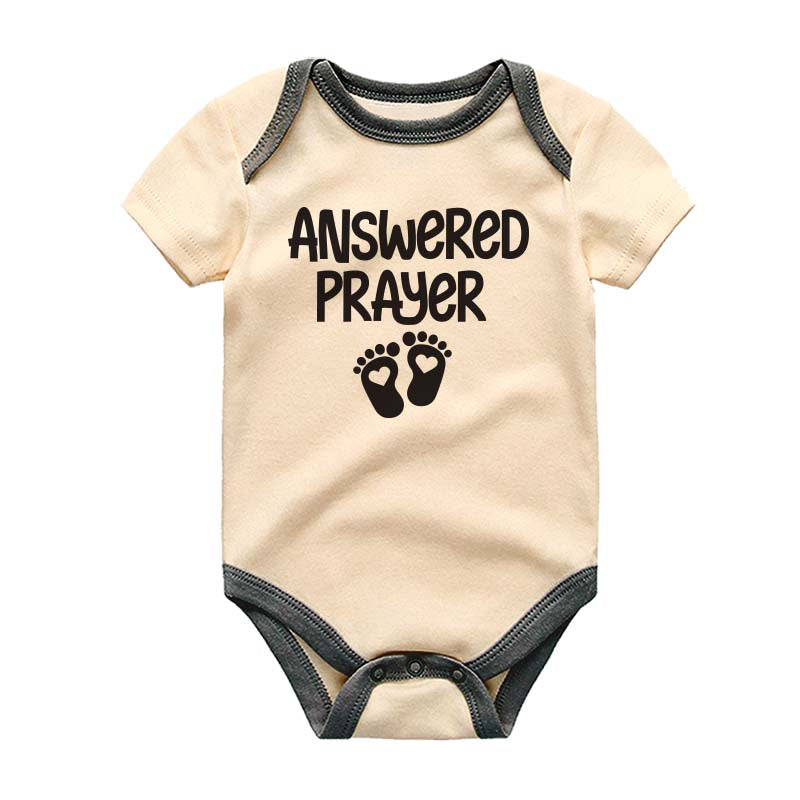 KiddiePro Answered Prayer Baby Bodysuit In Vitro IVF Miracle Newborn Unisex Baby Clothing Custom Baby Boy Girl Sleepers Pregnancy Announcement