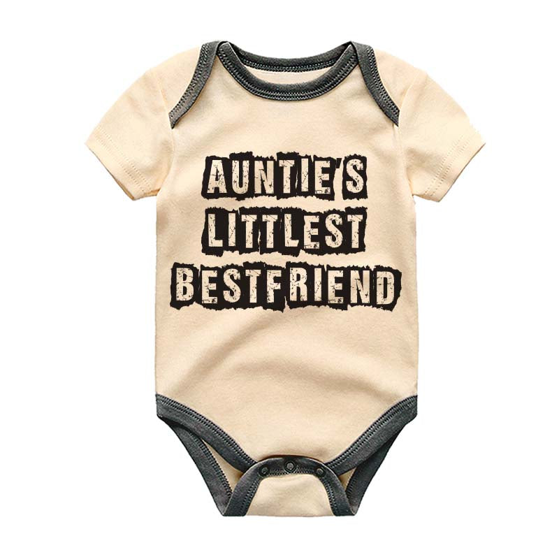 Auntie's Littlest bestfriend Cute Baby Bodysuit Custom Unisex Infant Clothing BFF Outfit Aunt Present Niece Nephew Outfit Pregnancy Announcement Lil Bestie Outfit