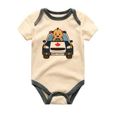 Daddy’s Backup Baby Bodysuit – Cute Newborn Infant Outfit for Boys or Girls – Short Sleeve Baby Clothing with Police Car Design – Fun Baby Shower or Father Gift