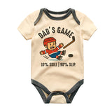 Funny Hockey Dad Baby Bodysuit Newborn Infant Outfit Sports Theme Boy Girl Gift