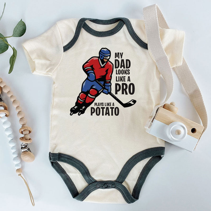 Kiddiepro Funny Hockey Dad Baby Clothes Hockey Humor Outfit