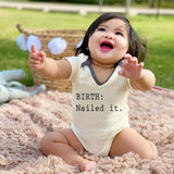 Funny Baby Boy Girl Outfit Birth Nailed Custom Shirt Newborn Bodysuit Unisex Infant Baby Clothing Pregnancy Announcement Long Awaited Baby Arrival Romper