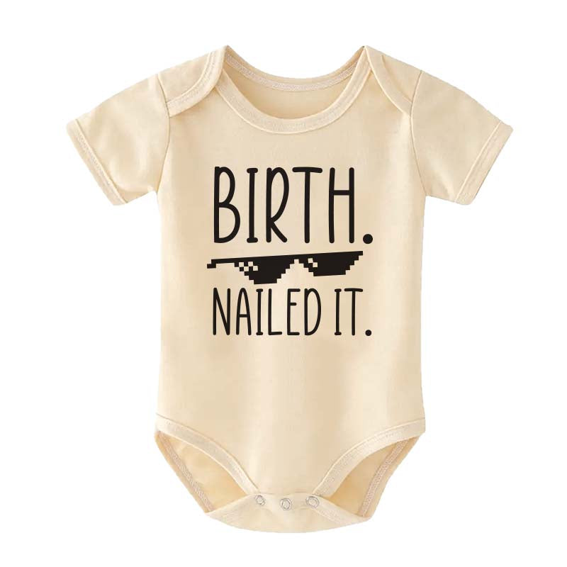 KiddiePro Birth Nailed It Baby Bodysuit Expecting Baby Outfit New Arrival Pregnancy Announcement Coming Soon Baby clothes