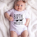 KiddiePro Birth Nailed It Baby Bodysuit Expecting Baby Outfit New Arrival Pregnancy Announcement Coming Soon Baby clothes