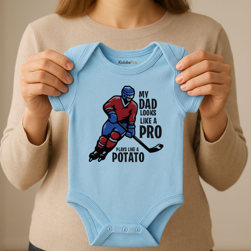 Kiddiepro Funny Hockey Dad Baby Clothes Hockey Humor Outfit