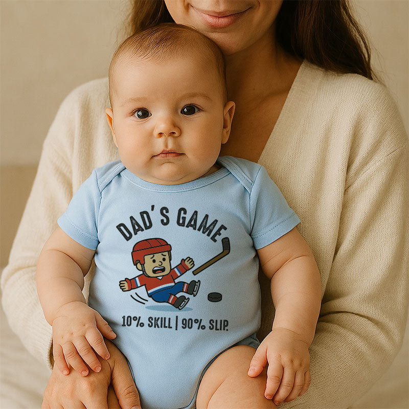 Funny Hockey Dad Baby Bodysuit Newborn Infant Outfit Sports Theme Boy Girl Gift