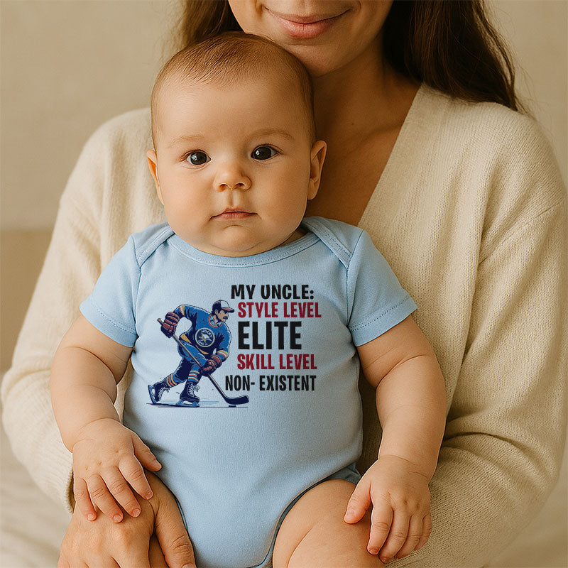 Kiddiepro Hockey Uncle Baby Bodysuit Funny Ice Skating outfit