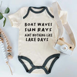 Cute Beach wear Baby Outfit Lake Days Spring Summer Fall Custom Bodysuit Unisex Infant Baby Clothing Boat Romper Family Vacation Shirt Baby Shower Gift