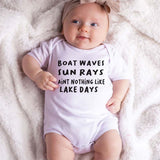 Cute Beach wear Baby Outfit Lake Days Spring Summer Fall Custom Bodysuit Unisex Infant Baby Clothing Boat Romper Family Vacation Shirt Baby Shower Gift