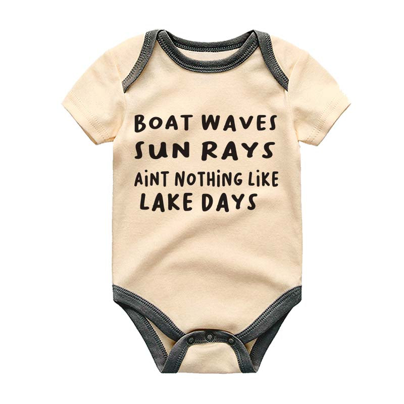 Cute Beach wear Baby Outfit Lake Days Spring Summer Fall Custom Bodysuit Unisex Infant Baby Clothing Boat Romper Family Vacation Shirt Baby Shower Gift