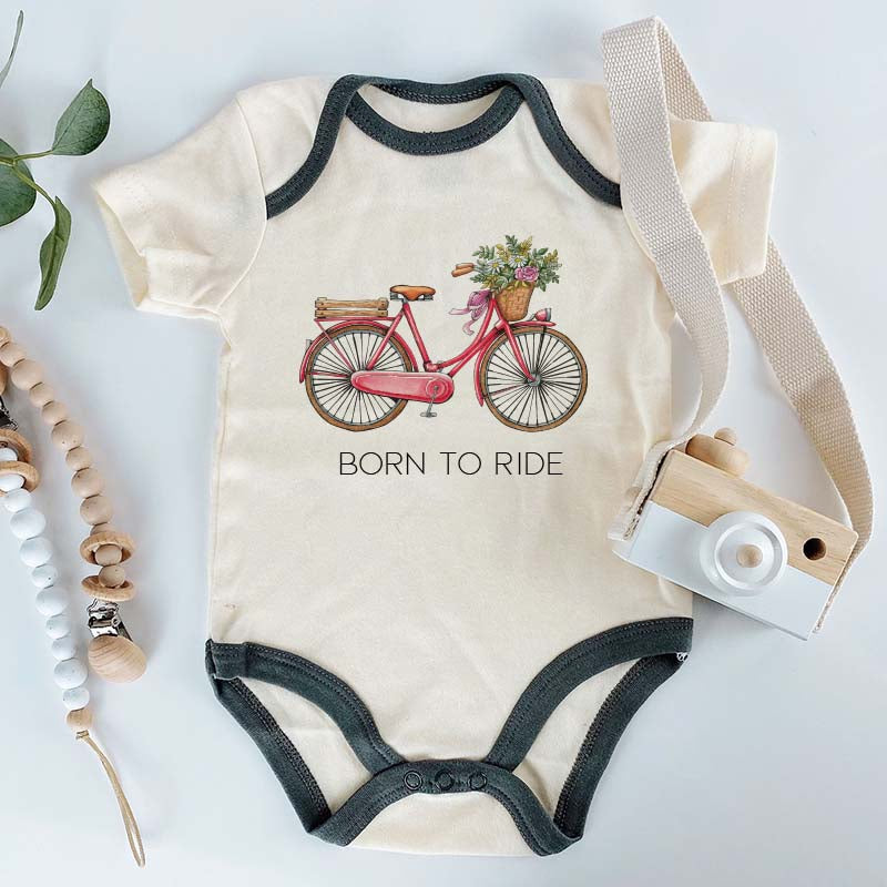 Born to ride Bicycle Bodysuit Cute Cycling Apparel Newborn baby girl Unique Gift Bike Outfit New Mom Dad Cyclists Baby Clothes Infant Romper