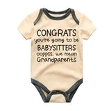 Grandparents Playful Gift Humorous Baby Shower Cheeky Statement Newborn Announcement Baby bodysuit Custom Shirt Unisex Infant Baby Clothes