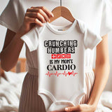 Crunching Numbers is my Mom's Cardio Custom Infant Short Sleeve One Piece Baby bodysuit vêtements pour bébé