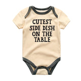 Cutest side dish on the table baby bodysuit with sayings custom baby clothes newborn gift