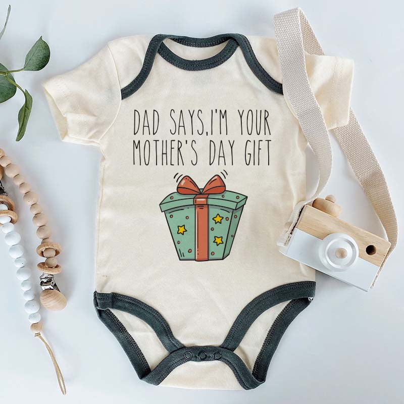 Dad Says I'm your Mother's Day Gift Cute Newborn Custom Bodysuit New Mom Dad Baby Shower Present Personalized Baby Grow Mother Daughter Son Outfit Shirt