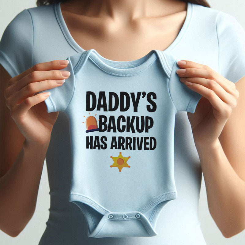 Daddy’s Back Up Has Arrived Baby Bodysuit Police Theme Newborn Infant Outfit Baby Shower Gift Canada Vêtements bébé