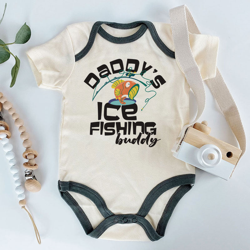 Personalized Daddy's Fishing Buddy Baby Boy Girl Clothes Fishing Baby Gift Newborn Pregnancy Reveal Baby Shower Gift Ideas Custom Baby Shirt