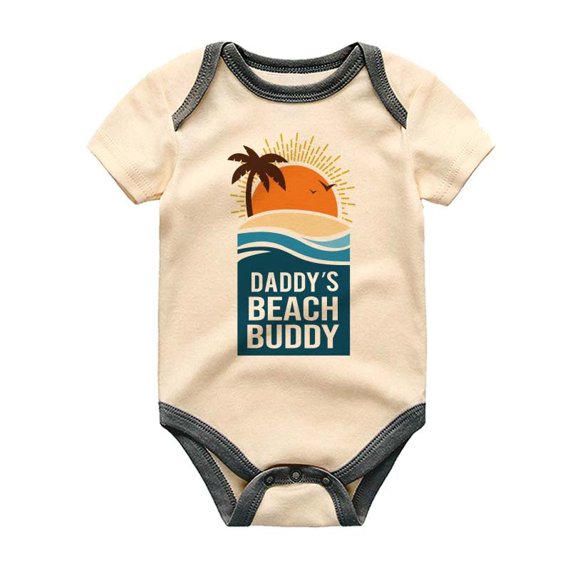 Daddy's Beach Buddy Baby Bodysuit Dad's Sidekick Sand Lake Nature Family Vacation Unisex Baby Clothing Beach wave Cute Beachwear Outfit Gift