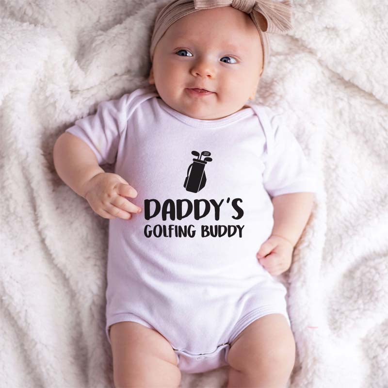 Golfing Buddy Bodysuit Dad's Little Golfer Baby Boy Girl Clothes Golf Fan Caddy Bag Romper Daddy and me Stylish Adorable Baby Outfit Custom Shirt Gift