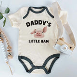 Daddy's Little Ham Cute Funny Custom Baby Bodysuit Adorable baby outfit Animal-themed baby clothes Playful Baby Humor shower present Baby Clothing