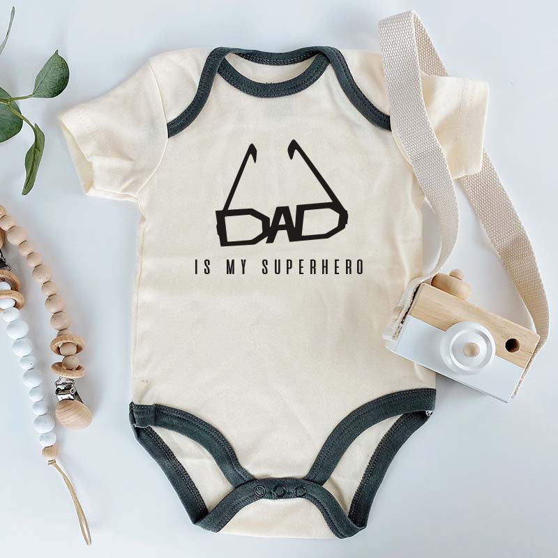 Dad is my superhero Bodysuit  Father's Day Gift Newborn Outfit Unisex Infant Clothing Daddy's Little Hero Baby Shower Gift Personalized Baby Clothes