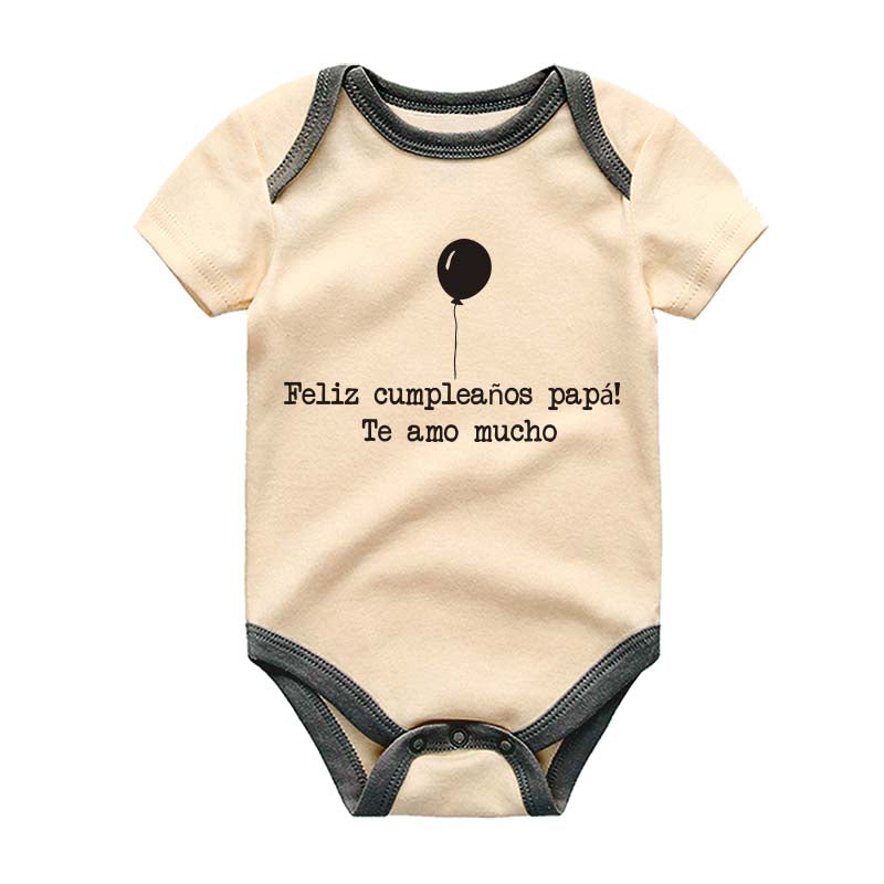 Happy Birthday Papa Daddy Custom Baby Clothes First Birthday Celebration with Dad Feliz Cumpleanos Papa Spanish Baby Bodysuit Pregnancy Announcement Gift