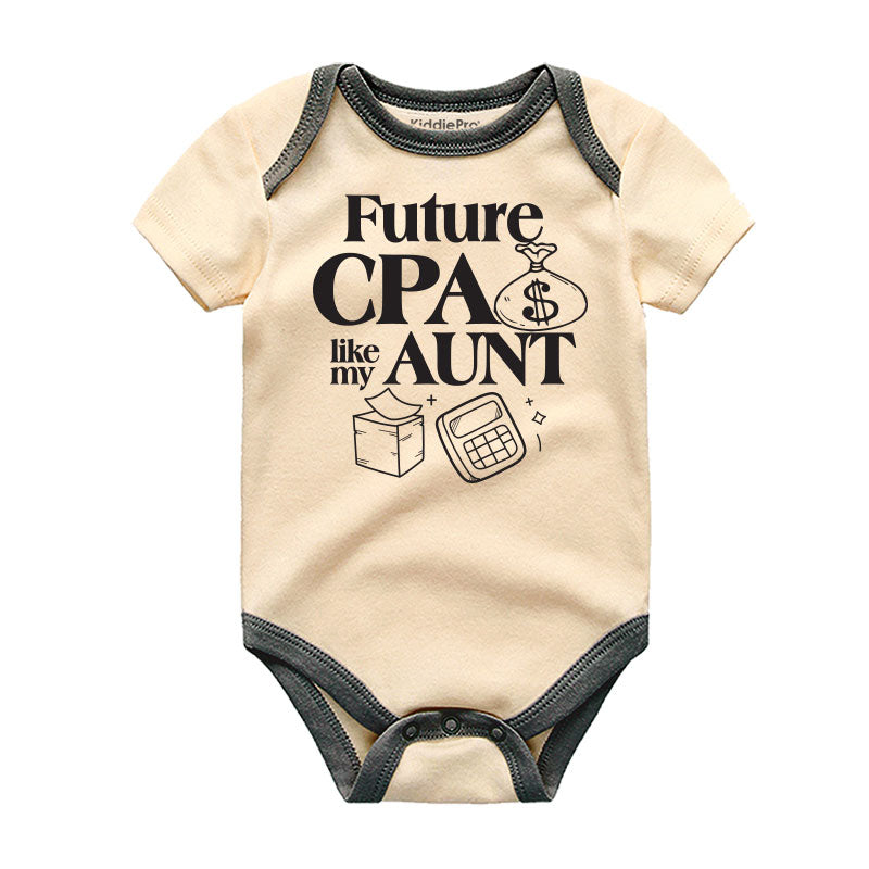 Future CPA like my Aunt Baby Clothes Future Certified Public Accountant Bodysuit Auntie's little Account in training outfit