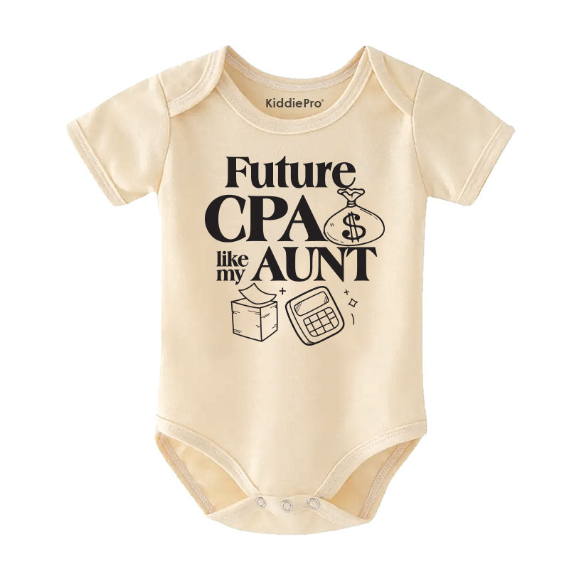 Future CPA like my Aunt Baby Clothes Future Certified Public Accountant Bodysuit Auntie's little Account in training outfit