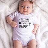 Future Engineer Baby Bodysuit Like My Dad Unisex Baby Boy Girl Clothing Educational Science Math Engineering Theme Cute Romper Baby Outfit Custom Name Shirt