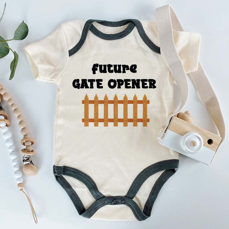 Future gate opener Custom Baby Clothes Farm Ranch Country Living Bodysuit Baby Boy Girl Newborn Shower Gifts Farmer Outfit Barn Bodysuit Pregnancy Announcement