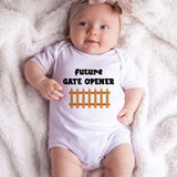 Future gate opener Custom Baby Clothes Farm Ranch Country Living Bodysuit Baby Boy Girl Newborn Shower Gifts Farmer Outfit Barn Bodysuit Pregnancy Announcement