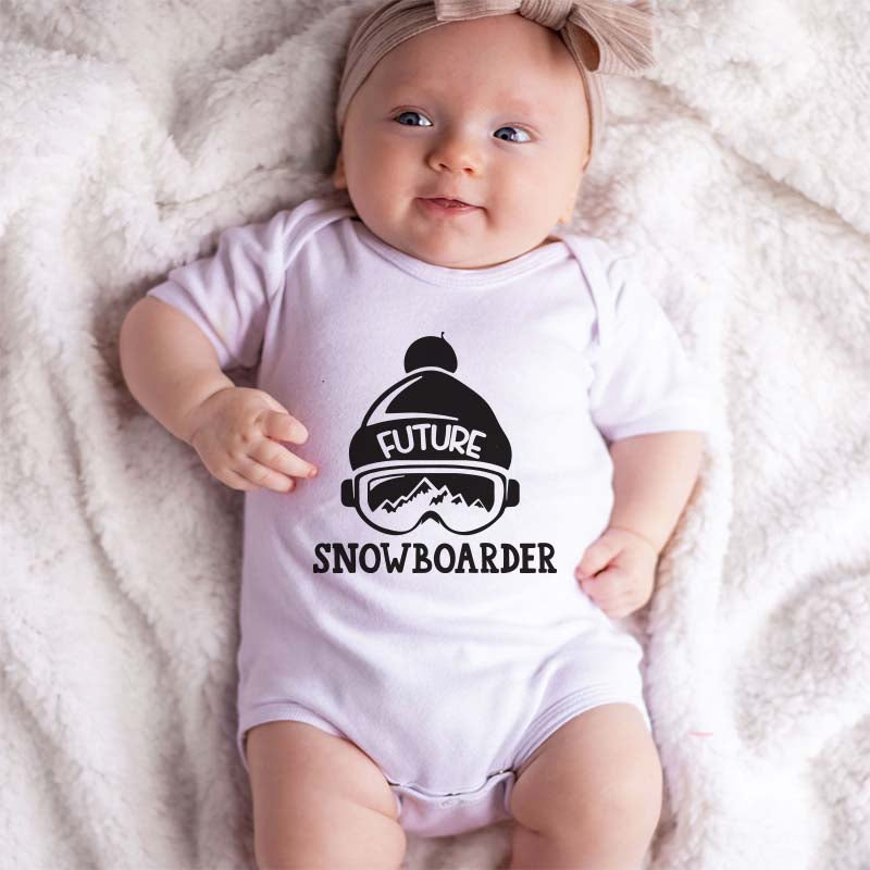 Future Snowboarder baby clothes Snowboarding Infant Outfit Snowboard baby shower gifts Snow Winter Sports Unisex Newborn Bodysuit Shredder Mountain Ski Baby Clothes