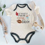 KiddiePro Wathcing Football with my Daddy Baby Bodysuit Game Day Football Fan Unisex Baby Clothing