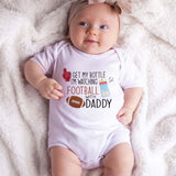 KiddiePro Wathcing Football with my Daddy Baby Bodysuit Game Day Football Fan Unisex Baby Clothing