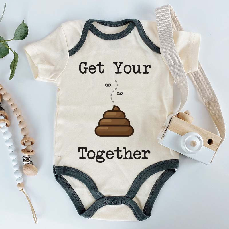 Funny baby Clothes Poop Design cute humorous newborn baby outfit baby shower gift novelty baby clothing Custom Shirt Pregnancy Reveal Baby Bodysuit