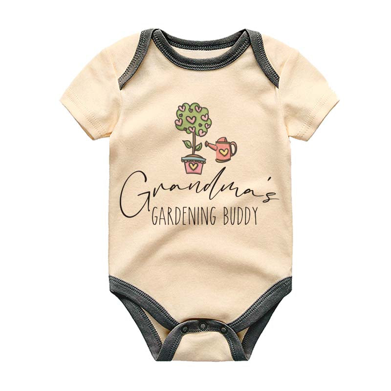 Grandma's Gardening Buddy Personalized Baby Bodysuit Custom Farm Garden Outfit Unisex Baby Clothes