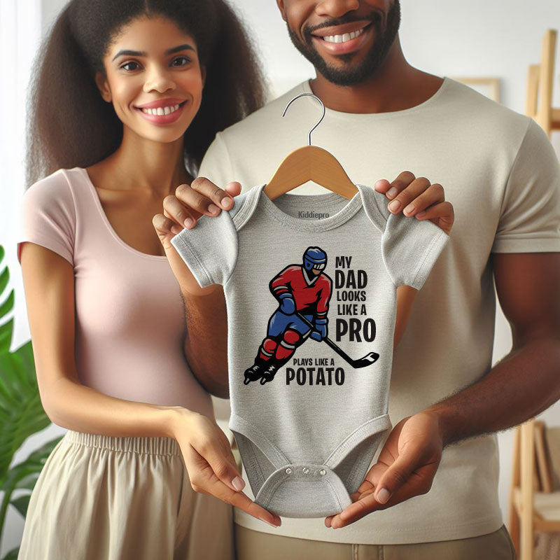 Kiddiepro Funny Hockey Dad Baby Clothes Hockey Humor Outfit