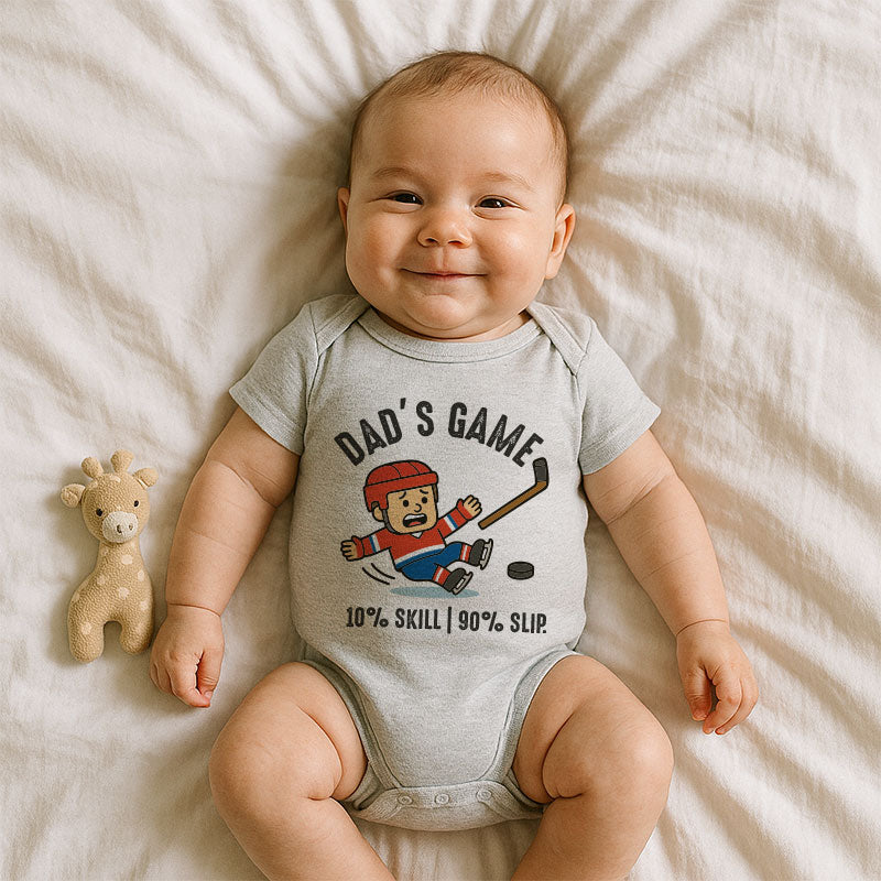 Funny Hockey Dad Baby Bodysuit Newborn Infant Outfit Sports Theme Boy Girl Gift