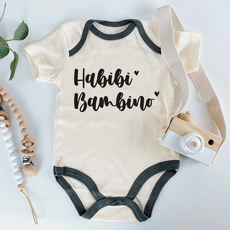 Cute Newborn Italian Baby Boy Bodysuit Unisex Infant Clothing New Dad Mom Personalized Baby Shower Gift Custom Shirt